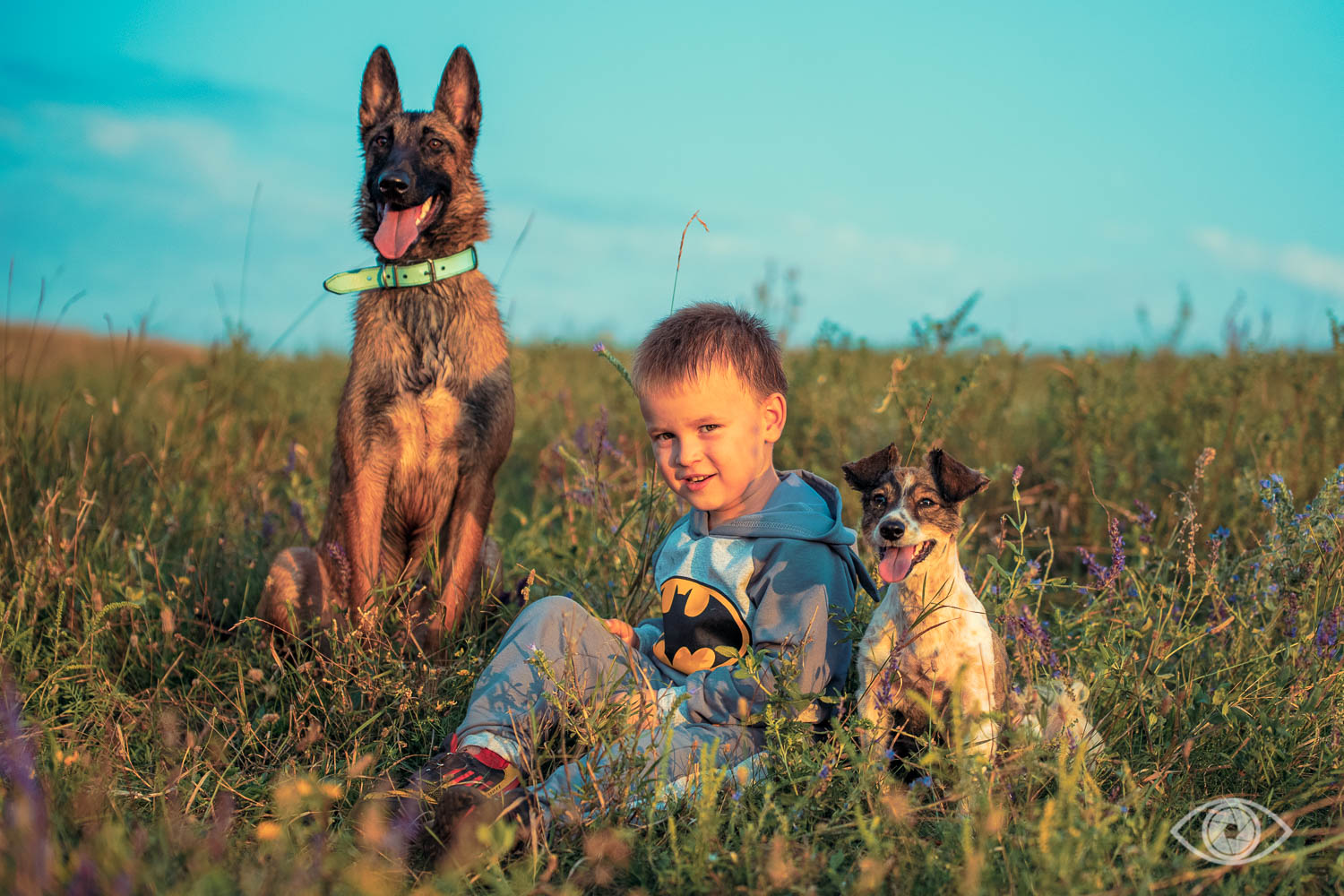 Фотосессия для ребёнка и собаки
